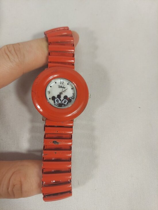 Disney Resort Watch Accutime Red Stainless Steel Japan Mickey & Minnie main image 4